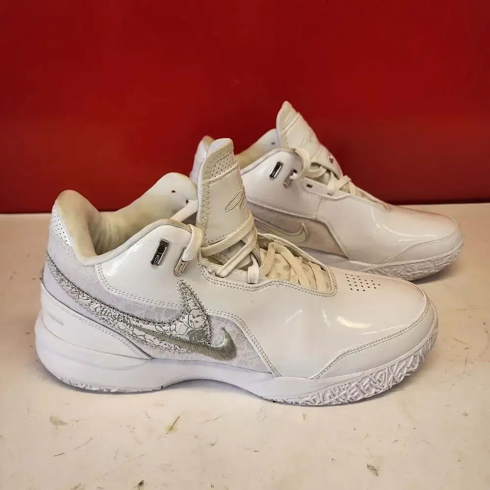 Nike Zoom LeBron NXXT Gen AMPD White Metallic Silver Basketball Shoes 12